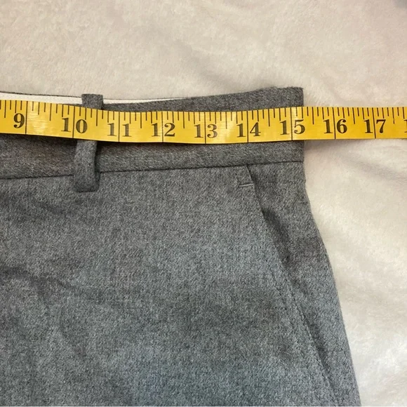Rag & Bone Crane Grey Wool Blend Wide Leg Cropped Pants- Size 4 Career Casual